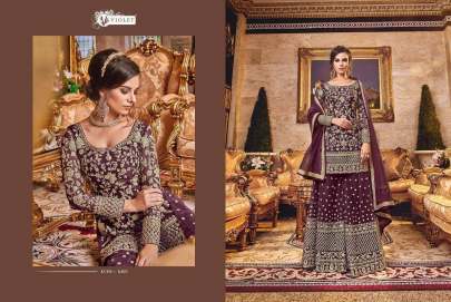 Violet Snow White Designer Embroidered Salwar Suit