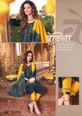 Wow Vol 3 Kurti Pant With Dupatta In 6 Design By IKW Designs