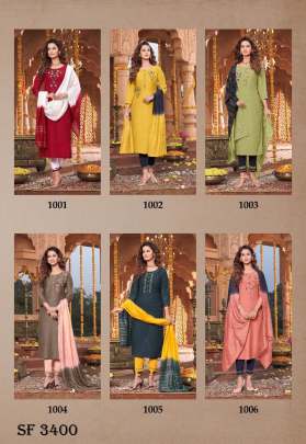 Wow Vol 3 Kurti Pant With Dupatta In 6 Design By IKW Designs