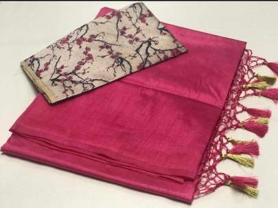ZOYA SILK Digital printed pink saree 