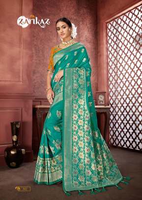 Zarika Rajvee Banarasi Silk Designer Green Color Saree