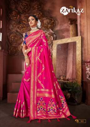 Zarika Rajvee Banarasi Silk Designer Pink Color Saree