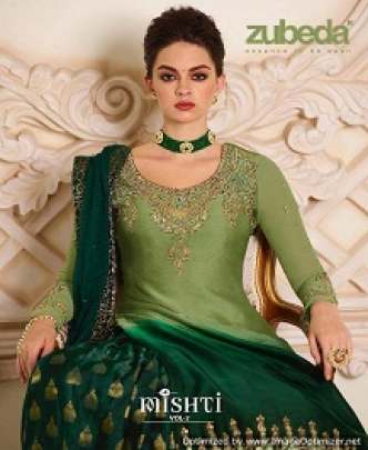 Zubeda Mishti 2 Satin Georgette Embroidered Salwar Suits 