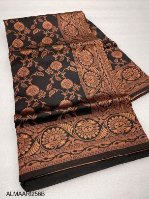 Amazing Black Soft Banarasi Silk Saree With Pretty Blouse Piece