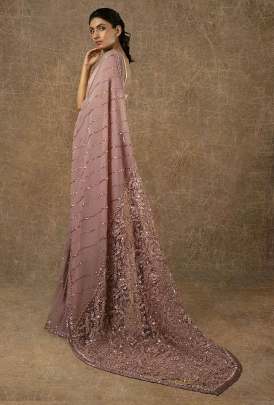 baltic grey  manish malhotra sequin saree