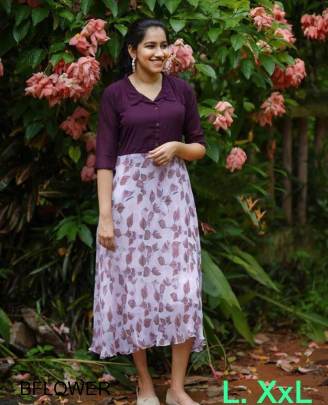 Black Fancy Kurti Flower