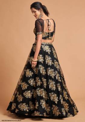 Black Soft Net Lehenga Choli From Neo Romantic Vol 2 by Zeel Clothing