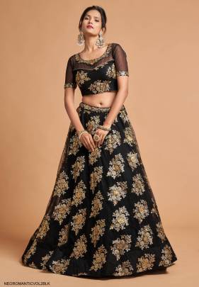 Black Soft Net Lehenga Choli From Neo Romantic Vol 2 by Zeel Clothing