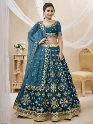 Blue Art Silk Lehenga Angelic Vol 1 by Zeel Clothing