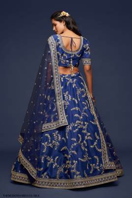 Blue Art Silk Lehenga Choli From The Modern Vibes Vol 1 by Zeel Clothing