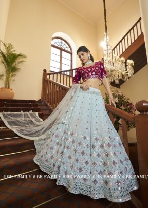 BRIDESMAID VOL  16 Designer Lehengha Choli In Light Sky Color By SHUBHKALA  