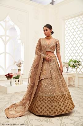 Brown Slub Silk Lehenga Choli From Neo Traditional Vol 2 by Zeel Clothing