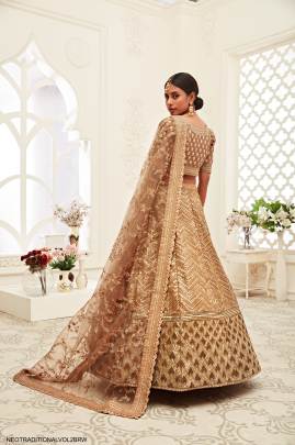 Brown Slub Silk Lehenga Choli From Neo Traditional Vol 2 by Zeel Clothing