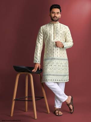 Daaman Concept Kurta For Men in Off White