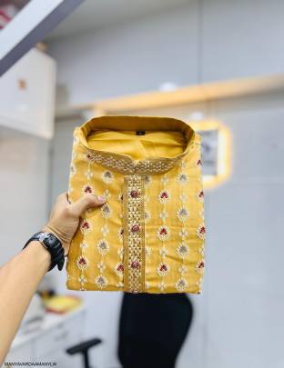 Daaman Concept Kurta For Men in Yellow