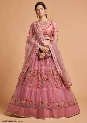 Dusty Pink Lehenga Choli From Neo Romantic Vol 2 by Zeel Clothing