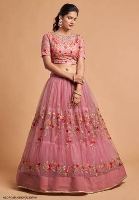 Dusty Pink Lehenga Choli From Neo Romantic Vol 2 by Zeel Clothing