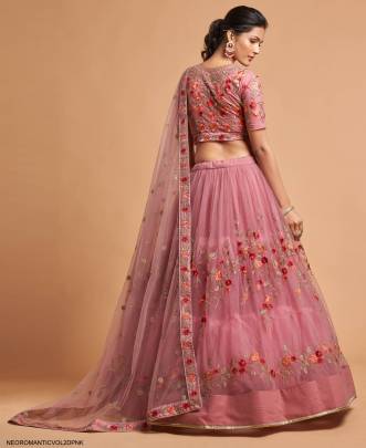 Dusty Pink Lehenga Choli From Neo Romantic Vol 2 by Zeel Clothing