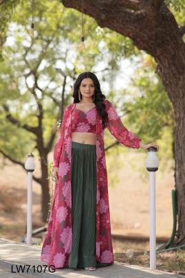 Equisite Lehnga Choli With Shrug In Green