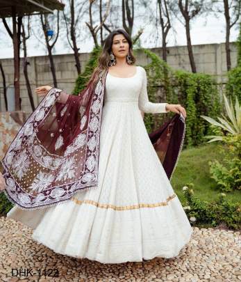 FANCY HEAVY EMBROIDERY WORK GOWN WITH DUPATTA DHK 1122