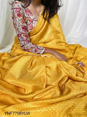 Gadhawal Chex Wedding Wear Saree in Yellow