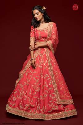 Gajri Art Silk Lehenga Choli From The Modern Vibes Vol 1 by Zeel Clothing