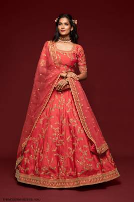 Gajri Art Silk Lehenga Choli From The Modern Vibes Vol 1 by Zeel Clothing