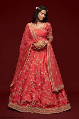 Gajri Art Silk Lehenga Choli From The Modern Vibes Vol 1 by Zeel Clothing