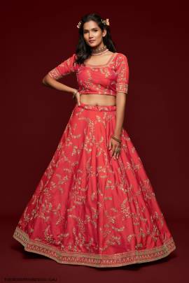 Gajri Art Silk Lehenga Choli From The Modern Vibes Vol 1 by Zeel Clothing