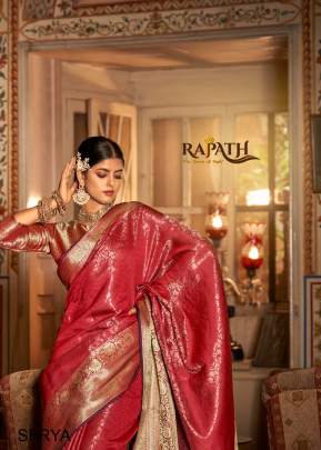 Get The Perfect Look Of Red Color Saree With Beautiful Kanchivaram Arunima Catalog By Rajpath