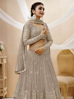 Grey Georgette Sequence Zari Embroidered Work Lehenga Expression Vol 1 by Zeel Clothing