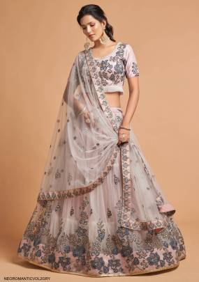 Grey Soft Net Lehenga Choli From Neo Romantic Vol 2 by Zeel Clothing