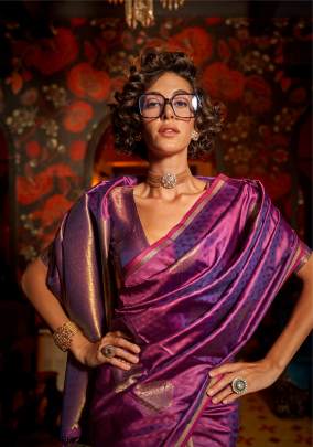 Handwoven Silk Saree in Purple