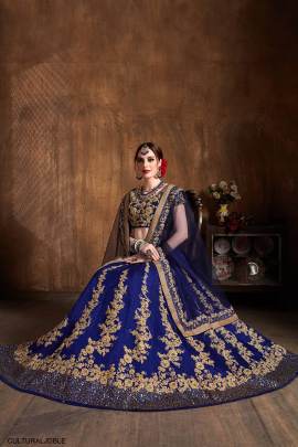 Jade Blue Raw Silk Lehenga Choli From Cultural by Zee Clothing