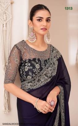 Karishma Georgette Saree in Navy Blue