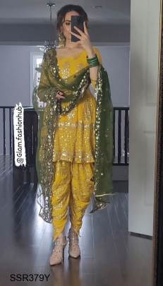 Launching New Designer Party Wear Look For Punjabi Haldi Function Dhoti Salwar And Dupatta SSR379