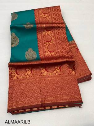 Light Blue Traditional Stylish Designer Partywear Pure Soft Silk  Saree