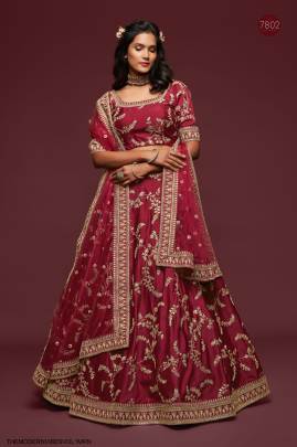 Maroon Art Silk Lehenga Choli From The Modern Vibes Vol 1 by Zeel Clothing