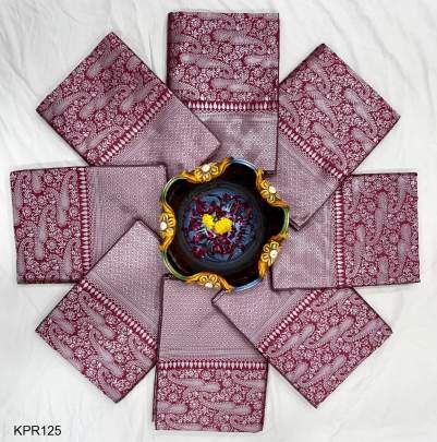 Maroon Soft Lichi Silk Jacquard Work Saree KPR125