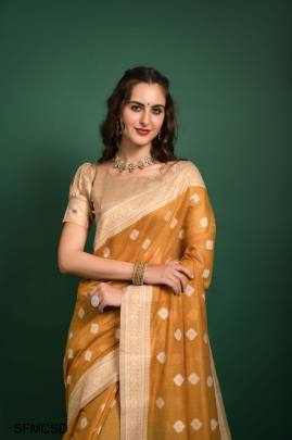 Mustard Superhit Design Launching In Lucknowi Weaving Saree