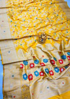 nakshatra silk Extra Ordinary Design Soft Silk Saree In Yellow Color By Surati Fabric
