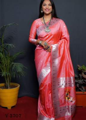 nath paithani Pure Silk Paithani Saree In Pink Color By Surati Fabric