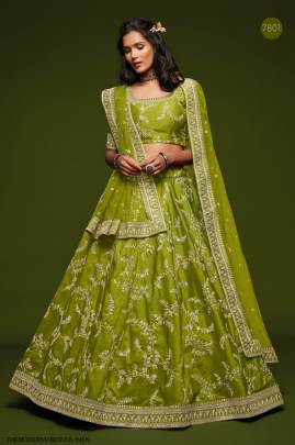 Neon Art Silk Lehenga Choli From The Modern Vibes Vol 1 by Zeel Clothing