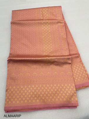 New Pink Soft Silk Jacquard Banarasi Saree