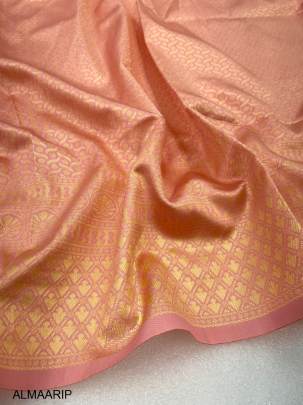 New Pink Soft Silk Jacquard Banarasi Saree