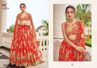 Orange New Floral Printed Lehenga Choli