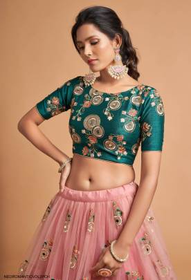 Peach Lehenga Choli From Neo Romantic Vol 2 by Zeel Clothing