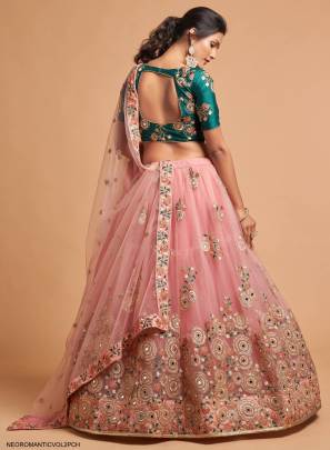 Peach Lehenga Choli From Neo Romantic Vol 2 by Zeel Clothing