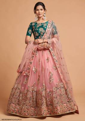 Peach Lehenga Choli From Neo Romantic Vol 2 by Zeel Clothing