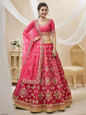 Pink Art Silk Lehenga Angelic Vol 1 by Zeel Clothing